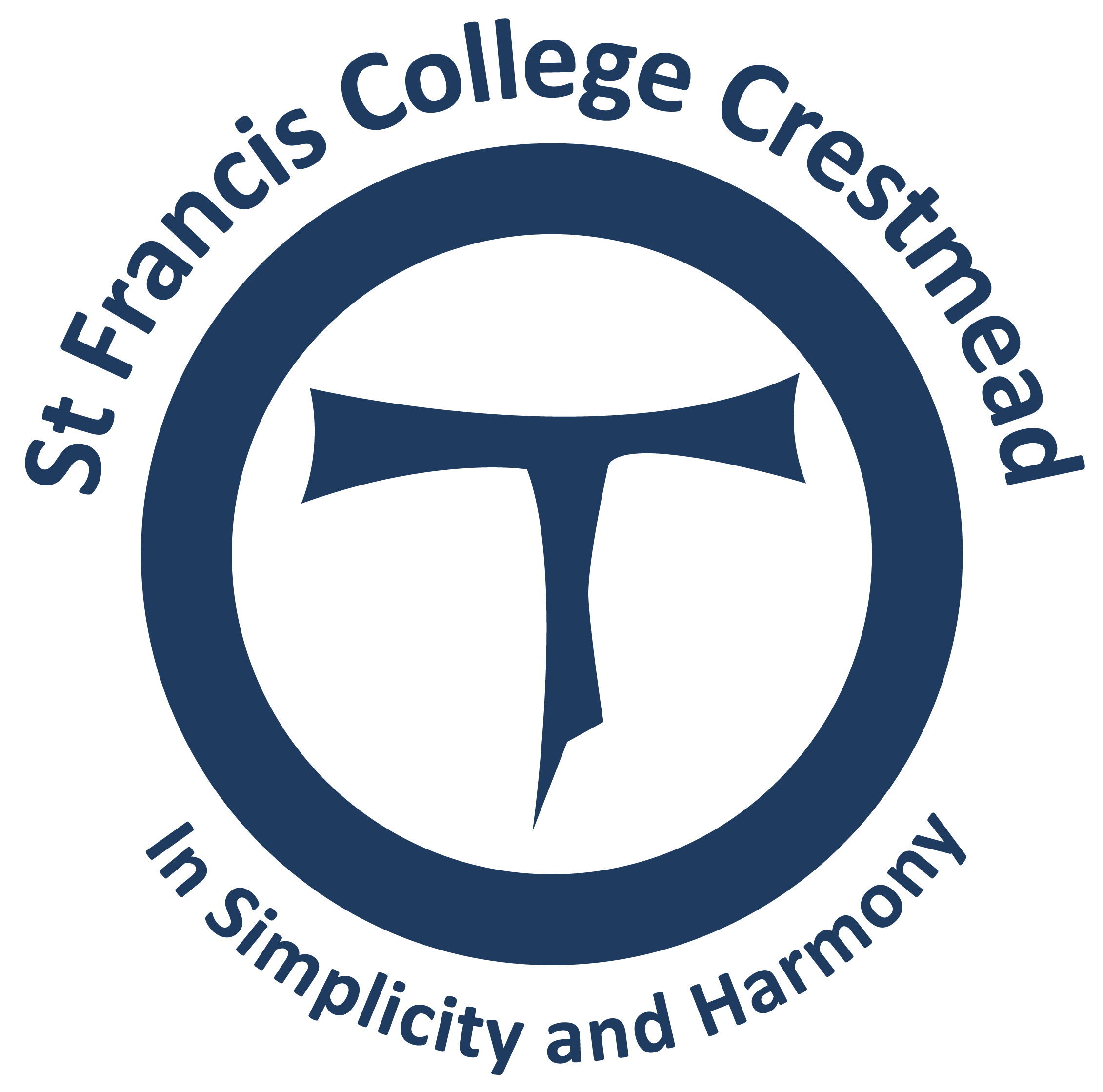 St Francis College crest symbol representing simplicity, harmony and Franciscan identity within the school community