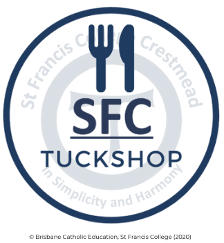 School tuckshop logo representing St Francis Crestmead with a focus on simplicity, harmony and community food service